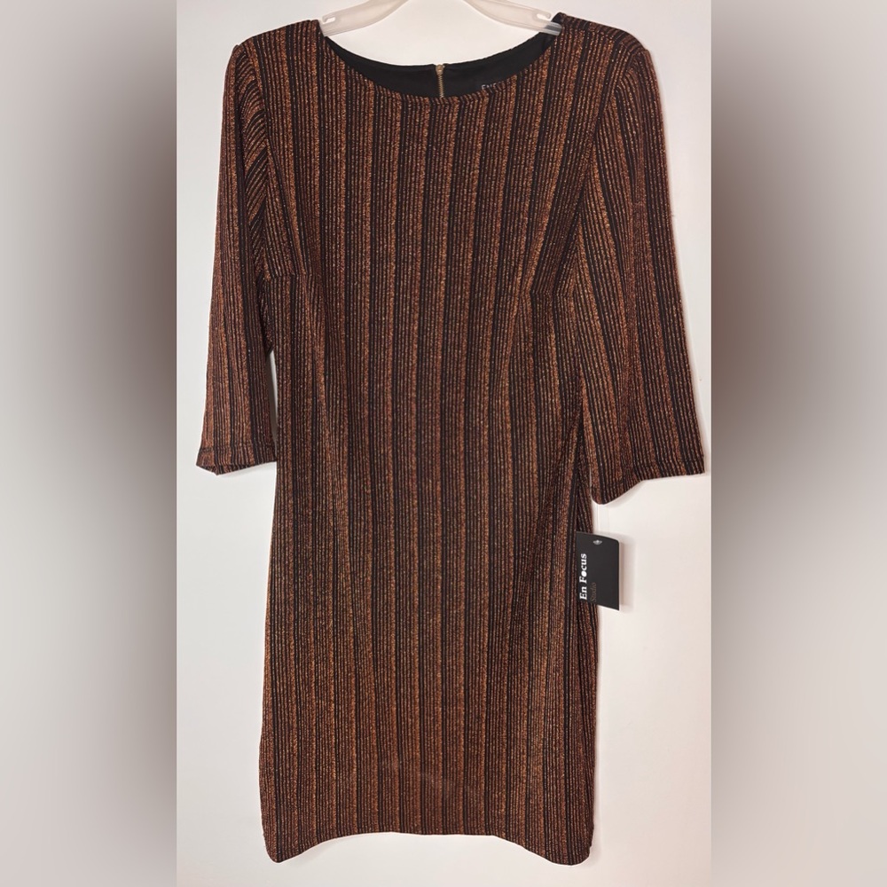 Striped Brown and Black Dress